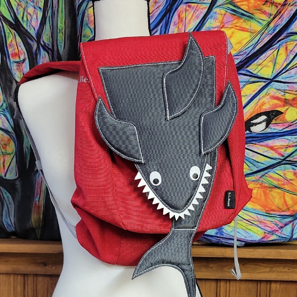 Kids Red Shark Backpack LL BEAN